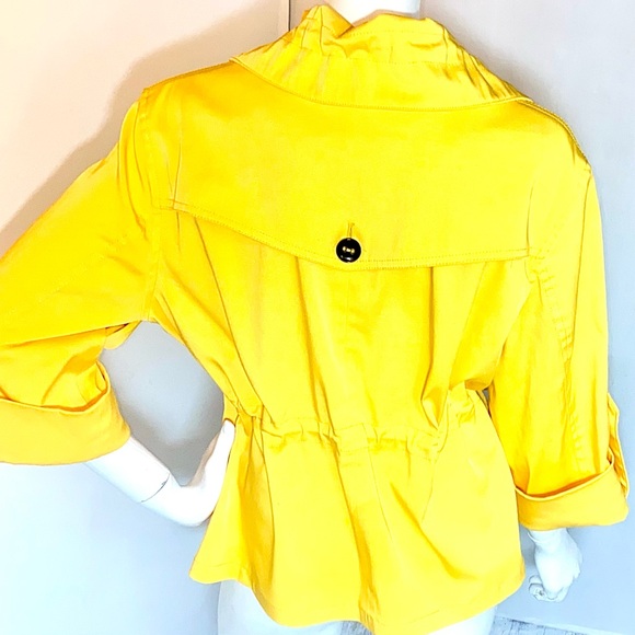 Ruby Rd. Bright Yellow Drawstring Utility Jacket - Picture 6 of 14